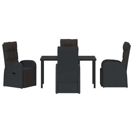 Have Spisebordssæt med pude 5 pcs Sort polyrattan