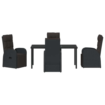 Have Spisebordssæt med pude 5 pcs Sort polyrattan