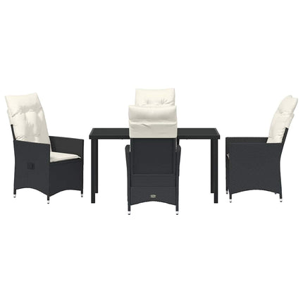 Have Spisebordssæt med pude 5 pcs Sort polyrattan
