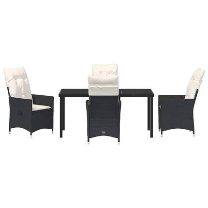 Have Spisebordssæt med pude 5 pcs Sort polyrattan