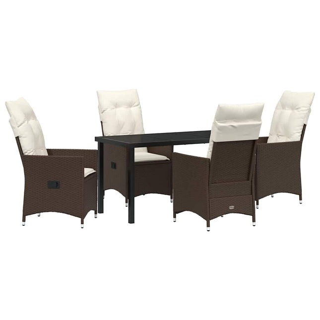 Have Spisebordssæt 5 stk. Brun polyrattan