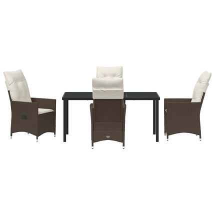 Have Spisebordssæt med pude 5 pcs Brun polyrattan