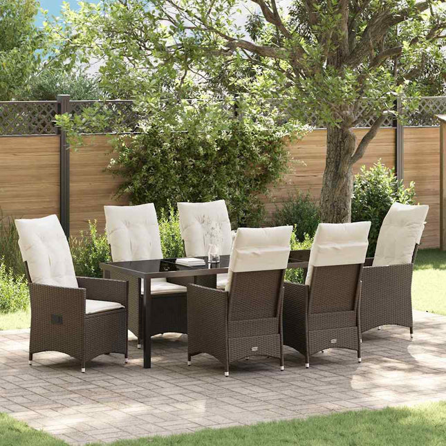 Have Spisebordssæt 7 stk. Brun polyrattan