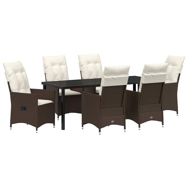 Have Spisebordssæt 7 stk. Brun polyrattan