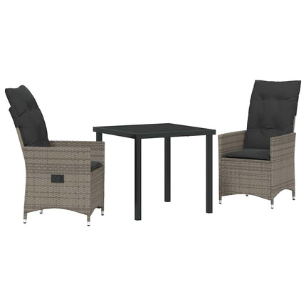 Have Spisebordssæt med pude 3 pcs Grå polyrattan