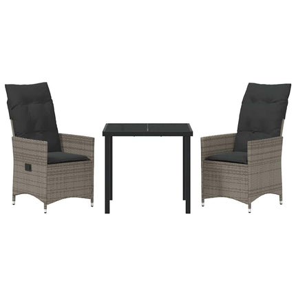 Have Spisebordssæt med pude 3 pcs Grå polyrattan