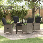 Have Spisebordssæt med pude 5 pcs Grå polyrattan
