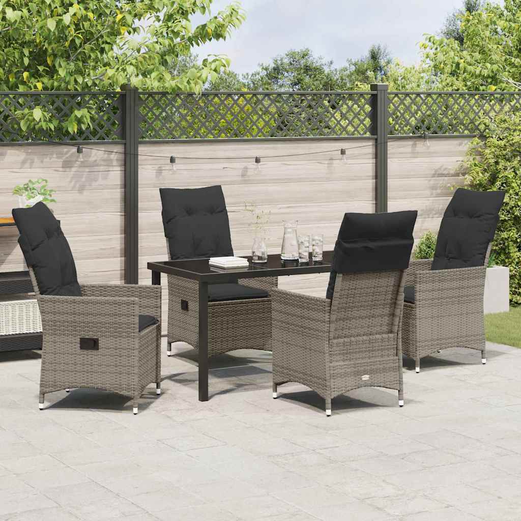 Have Spisebordssæt med pude 5 pcs Grå polyrattan