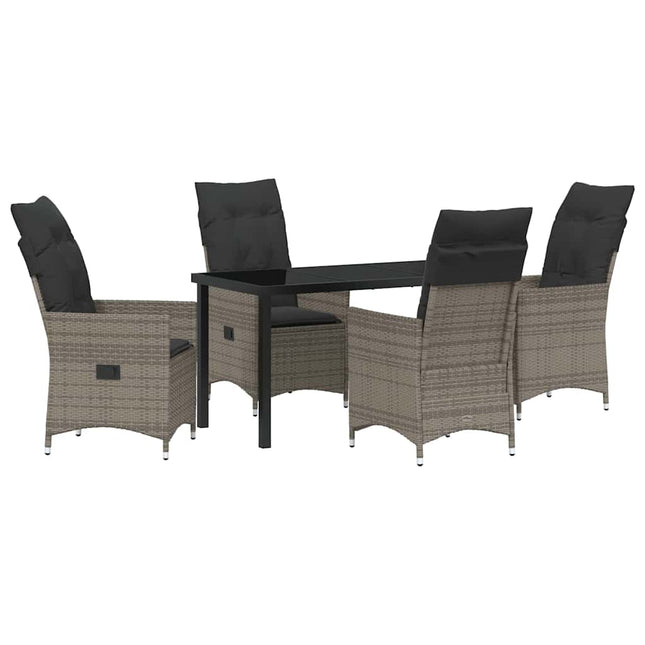 Have Spisebordssæt 5 stk. Grå polyrattan