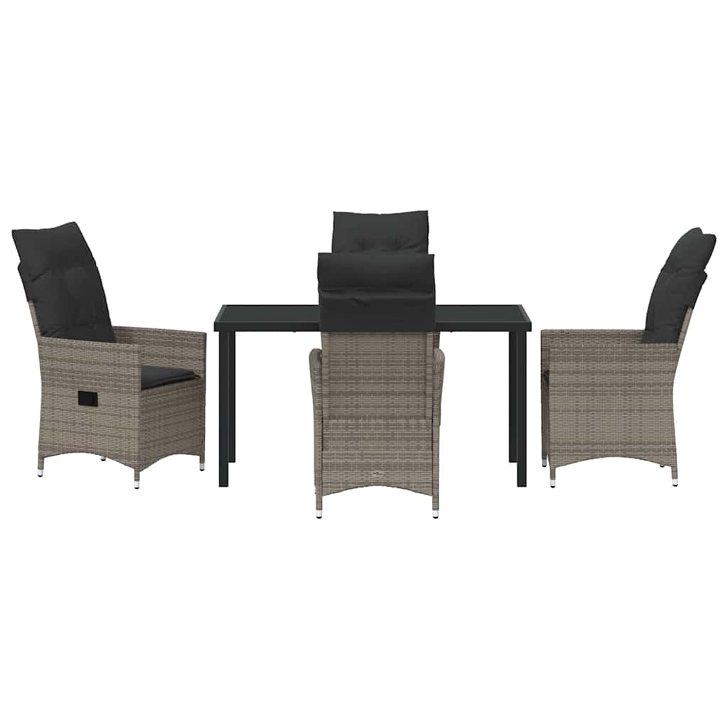 Have Spisebordssæt med pude 5 pcs Grå polyrattan
