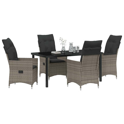 Have Spisebordssæt med pude 5 pcs Grå polyrattan