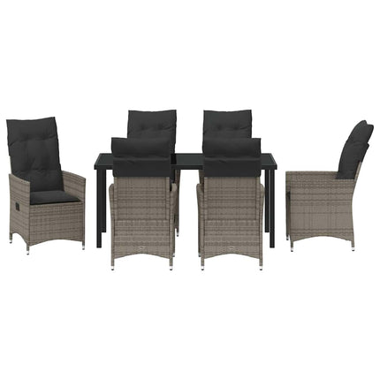 Have Spisebordssæt med pude 7 pcs Grå polyrattan