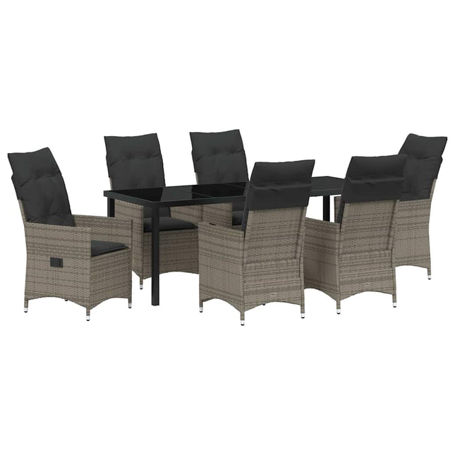Have Spisebordssæt 7 stk. Grå polyrattan