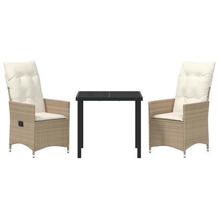 Have Spisebordssæt med pude 3 pcs Beige polyrattan