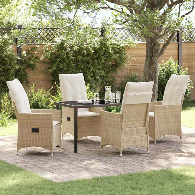 Have Spisebordssæt 5 stk. Beige polyrattan