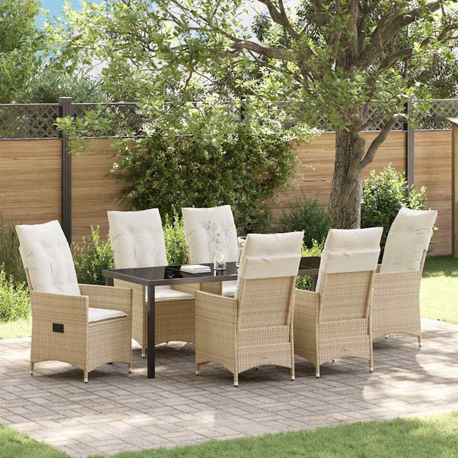 Have Spisebordssæt 7 stk. Beige polyrattan
