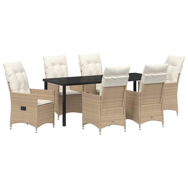 Have Spisebordssæt 7 stk. Beige polyrattan