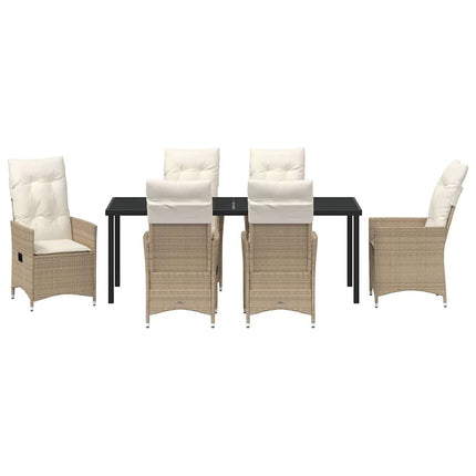 Have Spisebordssæt med pude 7 pcs Beige polyrattan