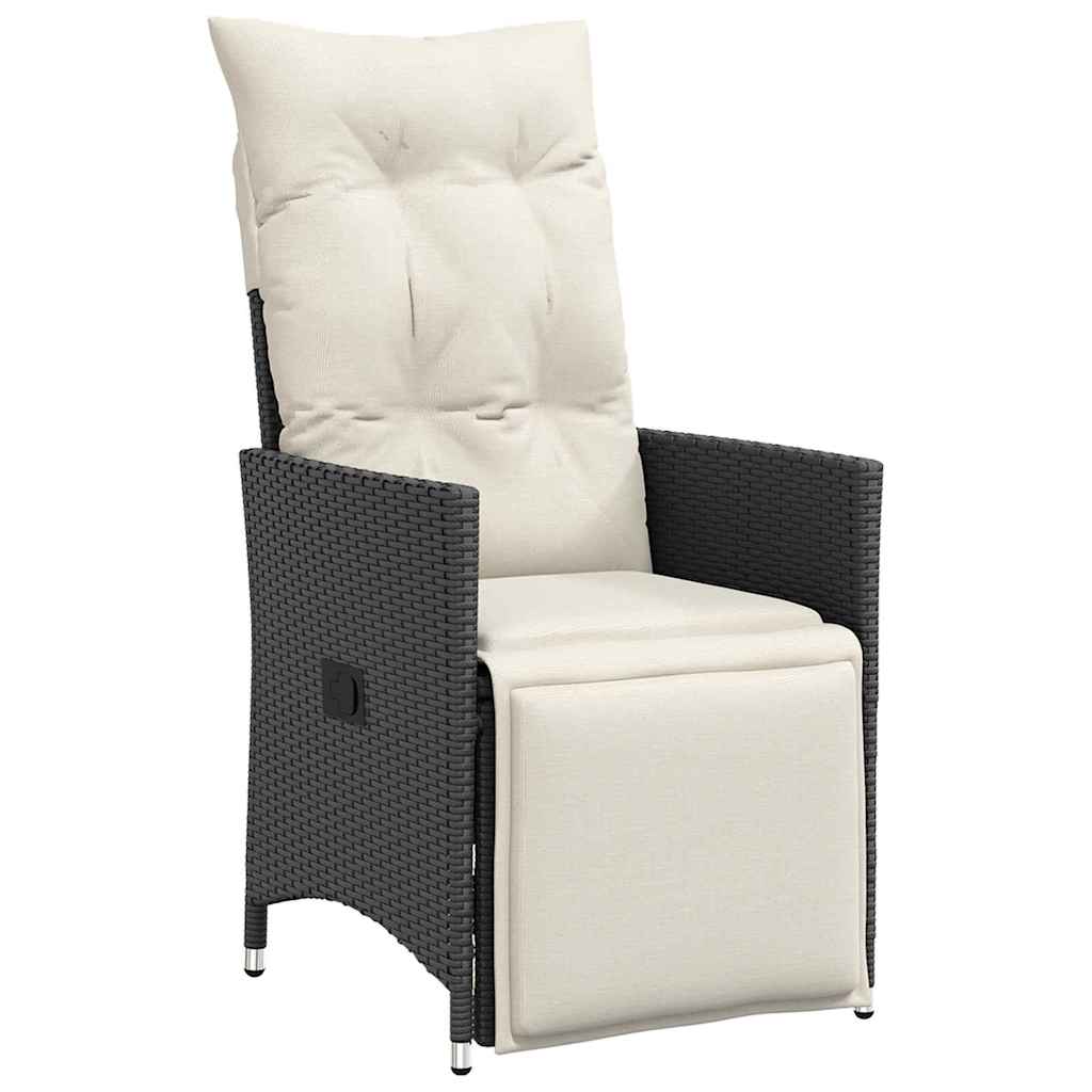 Have Spisebordssæt med pude 3 pcs Sort polyrattan