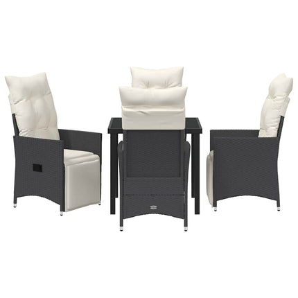 Have Spisebordssæt med pude 5 pcs Sort polyrattan