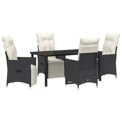 Have Spisebordssæt med pude 5 pcs Sort polyrattan