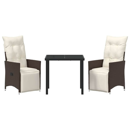 Have Spisebordssæt med pude 3 pcs Brun polyrattan