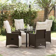 Have Spisebordssæt med pude 5 pcs Brun polyrattan