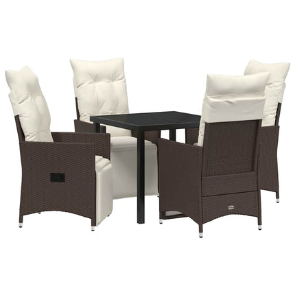Have Spisebordssæt med pude 5 pcs Brun polyrattan