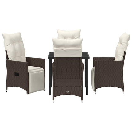 Have Spisebordssæt med pude 5 pcs Brun polyrattan