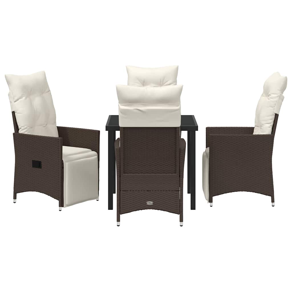 Have Spisebordssæt med pude 5 pcs Brun polyrattan