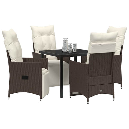Have Spisebordssæt med pude 5 pcs Brun polyrattan