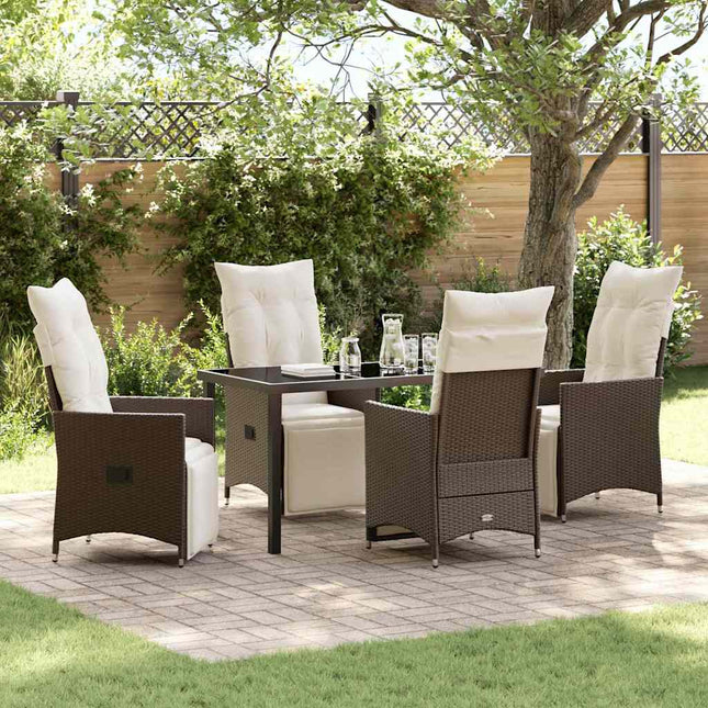 Have Spisebordssæt 5 stk. Brun polyrattan
