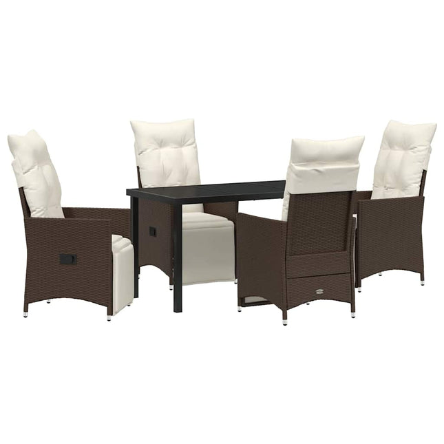 Have Spisebordssæt 5 stk. Brun polyrattan