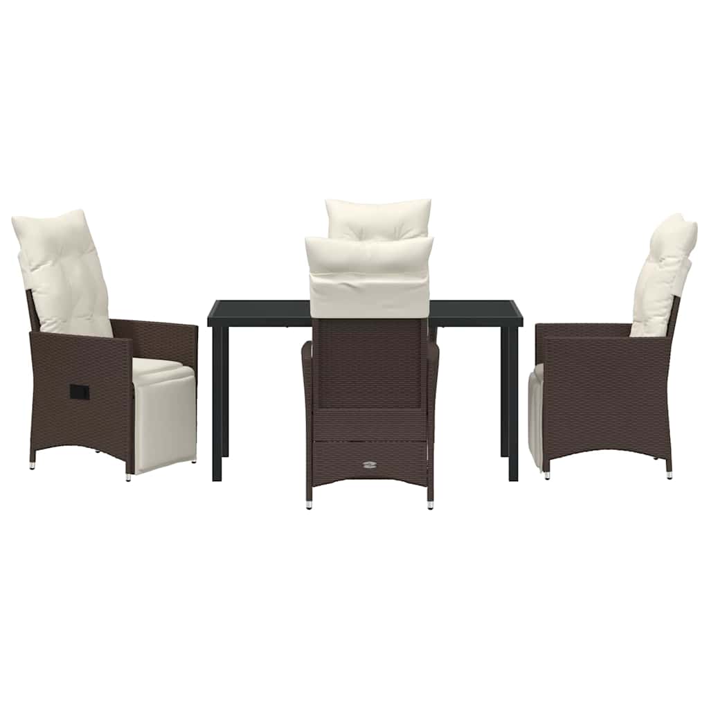 Have Spisebordssæt med pude 5 pcs Brun polyrattan