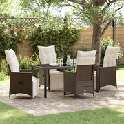 Have Spisebordssæt med pude 5 pcs Brun polyrattan