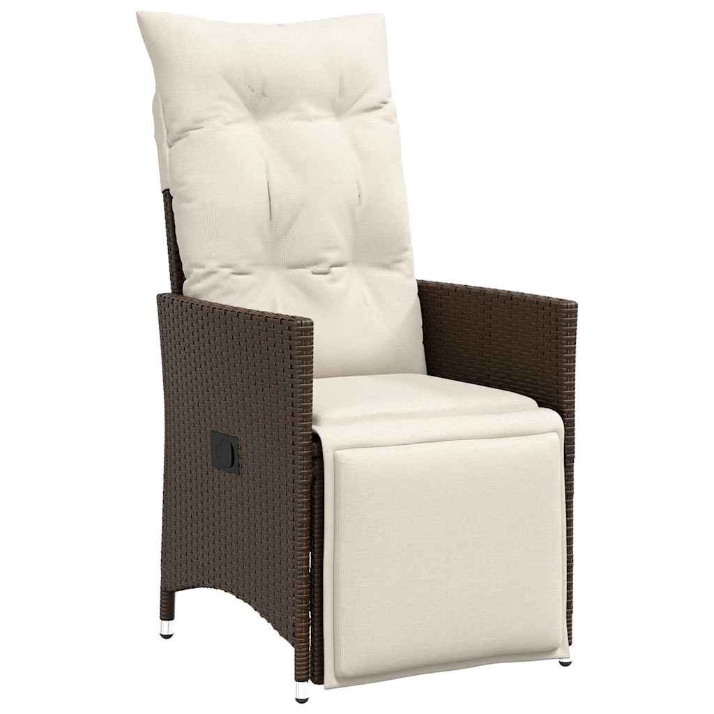 Have Spisebordssæt med pude 5 pcs Brun polyrattan