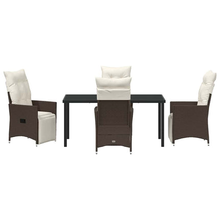 Have Spisebordssæt med pude 5 pcs Brun polyrattan