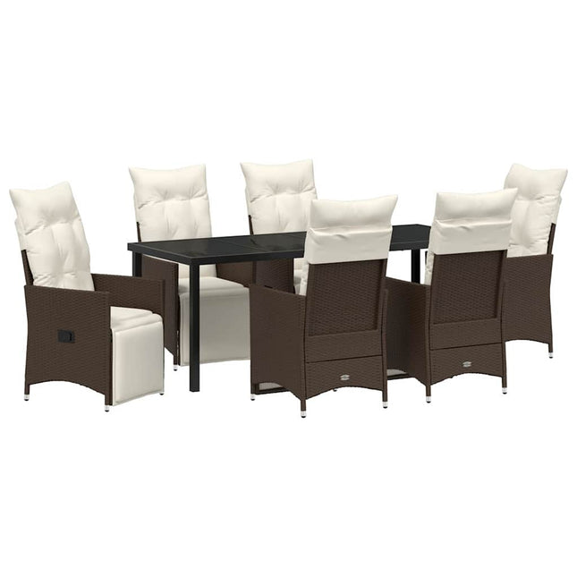 Have Spisebordssæt 7 stk. Brun polyrattan
