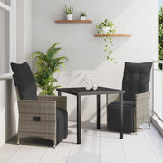Have Spisebordssæt med pude 3 pcs Grå polyrattan