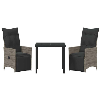 Have Spisebordssæt med pude 3 pcs Grå polyrattan