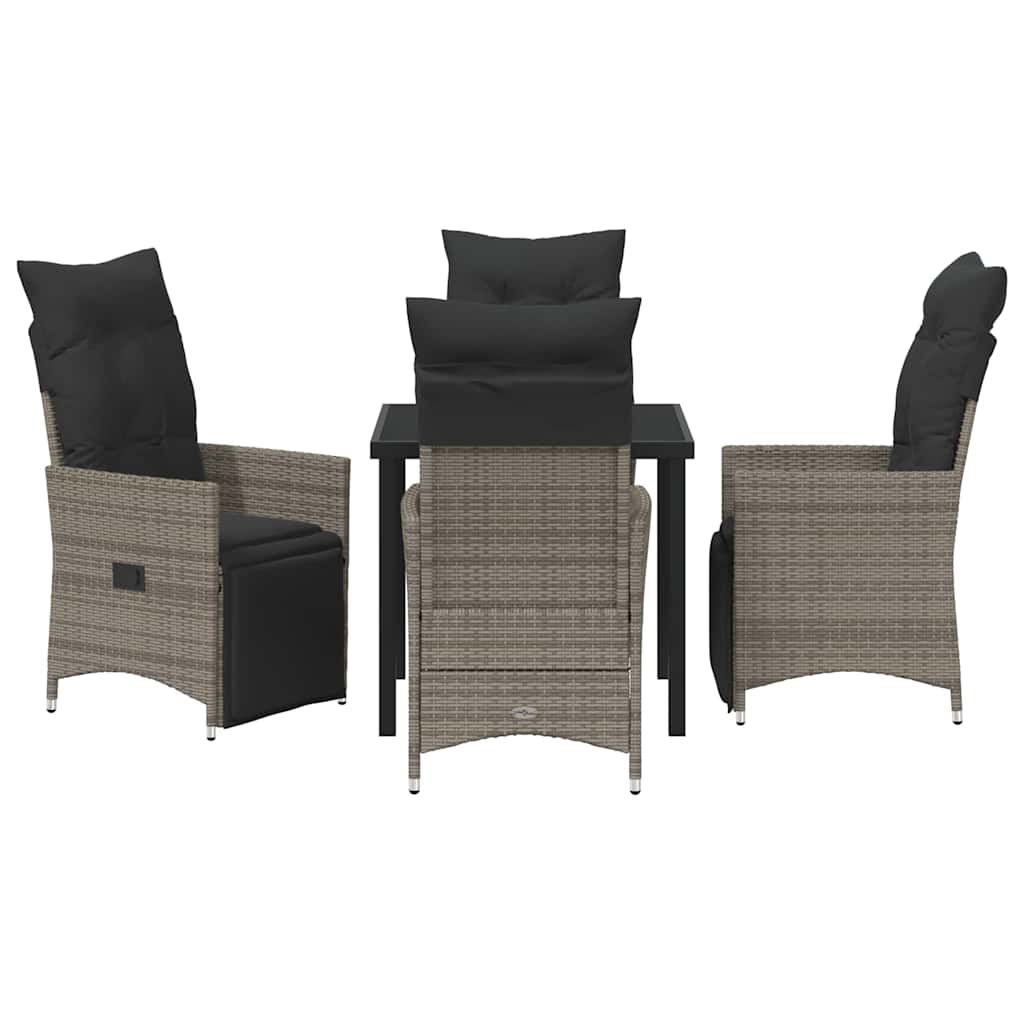Have Spisebordssæt med pude 5 pcs Grå polyrattan
