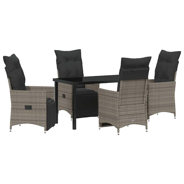 Have Spisebordssæt 5 stk. Grå polyrattan