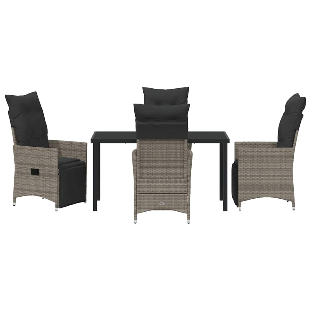 Have Spisebordssæt med pude 5 pcs Grå polyrattan