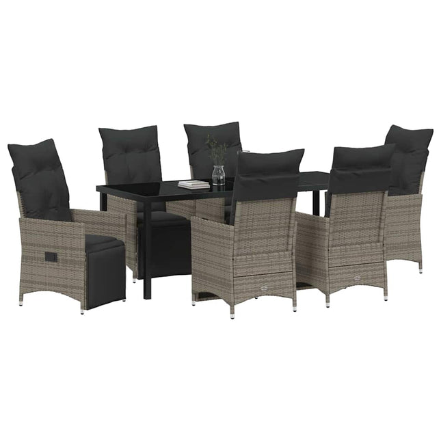 Have Spisebordssæt 7 stk. Grå polyrattan