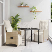 Have Spisebordssæt med pude 3 pcs Beige polyrattan