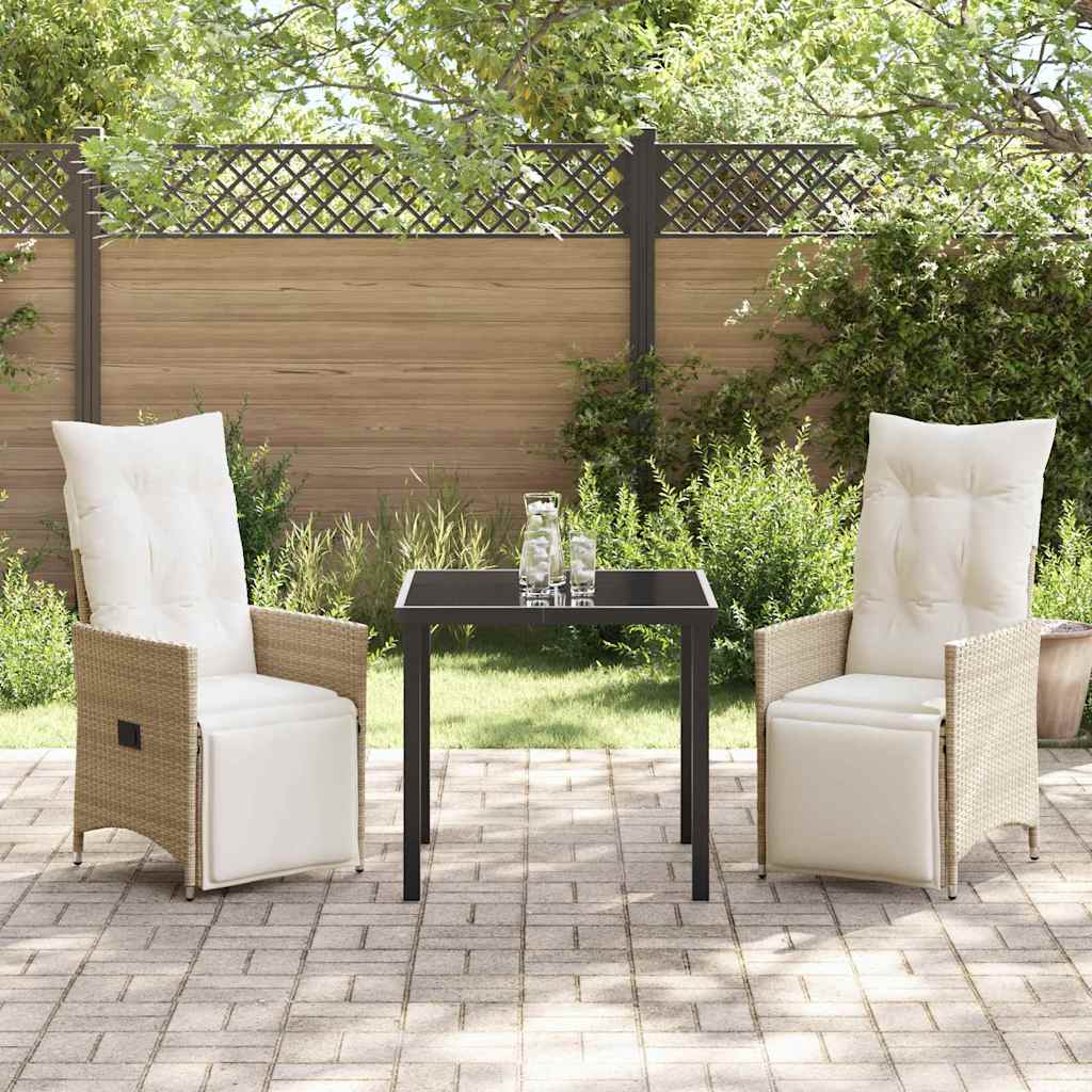 Have Spisebordssæt med pude 3 pcs Beige polyrattan