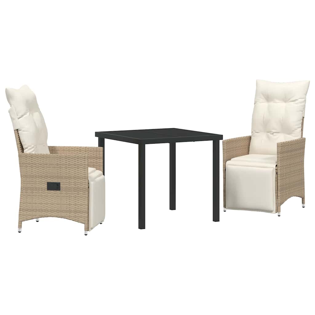 Have Spisebordssæt med pude 3 pcs Beige polyrattan