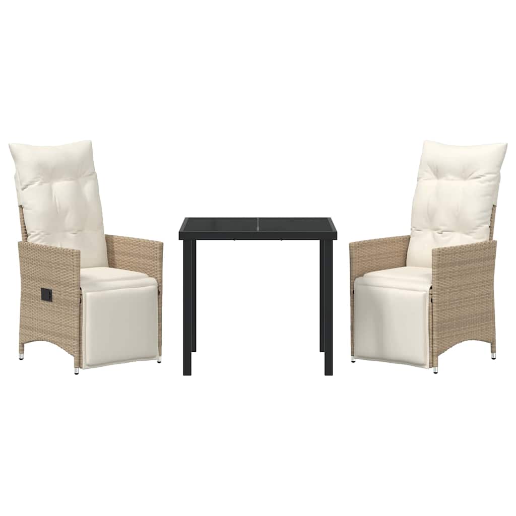 Have Spisebordssæt med pude 3 pcs Beige polyrattan