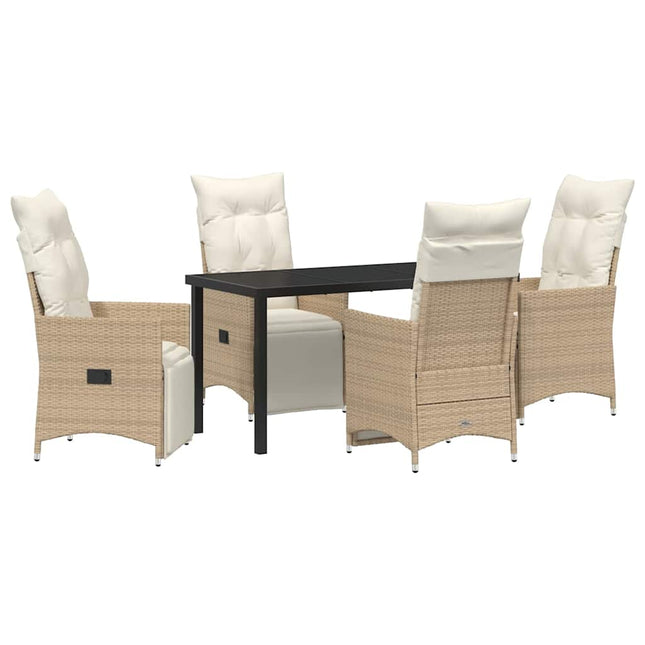 Have Spisebordssæt 5 stk. Beige polyrattan