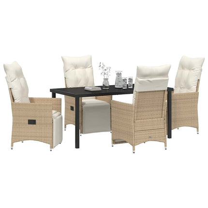 Have Spisebordssæt med pude 5 pcs Beige polyrattan